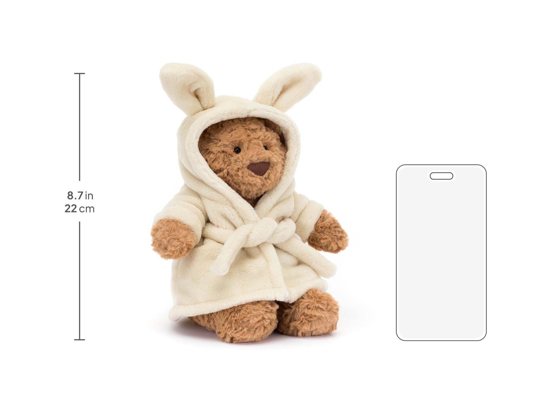 Bunny Robe Teddy Bear – Soft Plush Toy with Hooded Bathrobe (22 cm)